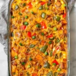 Cazuela de boniatos con salchichas para el desayuno